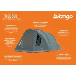 Vango Tiree 500 Tent -Outdoor Camping Discount tiree 500 infographic lr