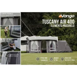 Vango Airbeam Vango Tuscany Air 400 Elements Proshield Caravan Awning -Outdoor Camping Discount tuscany air 400 eps 1