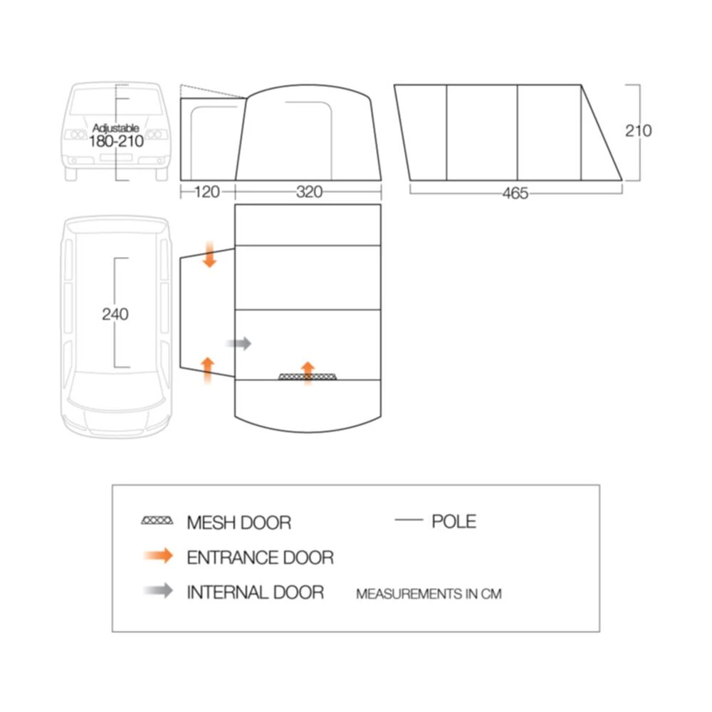 Vango Galli Low Poled Awning (180-210cm) 1 Vango Galli Low Poled Awning (180-210cm)