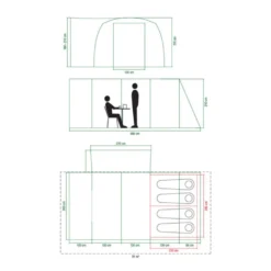 Coleman Journeymaster Deluxe Air XL Blackout Awning -Outdoor Camping Discount xl floorplan
